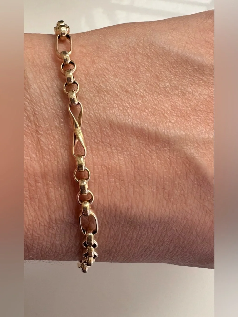 EG 14k Yellow Gold Chain 10” Bracelet Italy 585 Signed LobsterClasp 3.6g 3.175mm